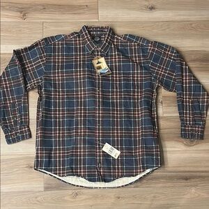 Men's Dockers Blue Red Plaid Shirt Large- Blue and Red NWT